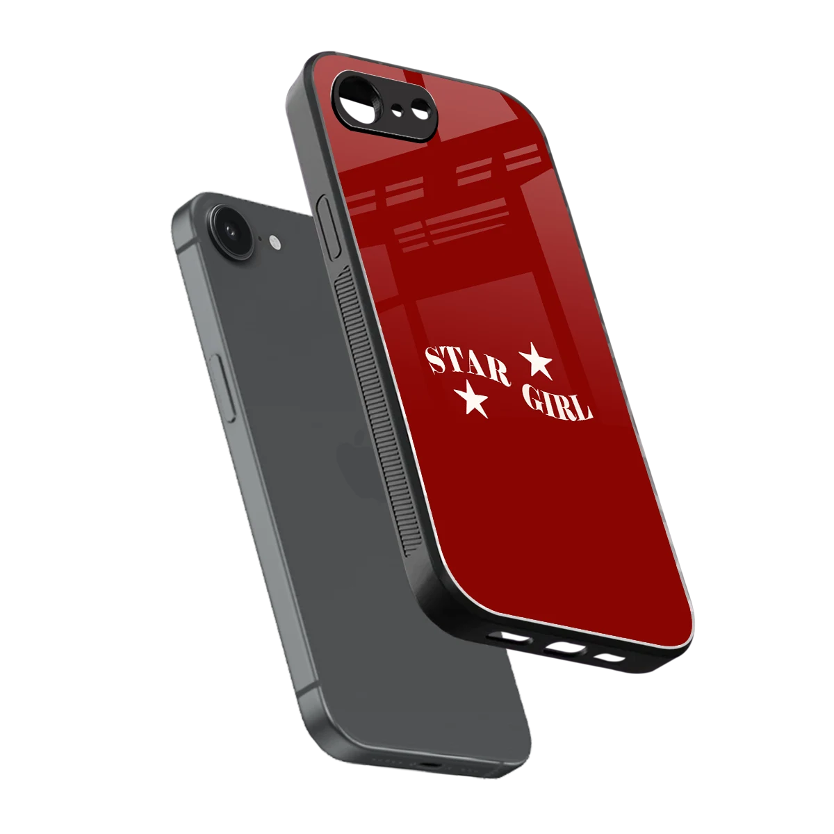 Star Girl sleek iphone 16e cover with tempered glass back and TPU edges
