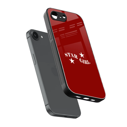 Star Girl sleek iphone 16e cover with tempered glass back and TPU edges