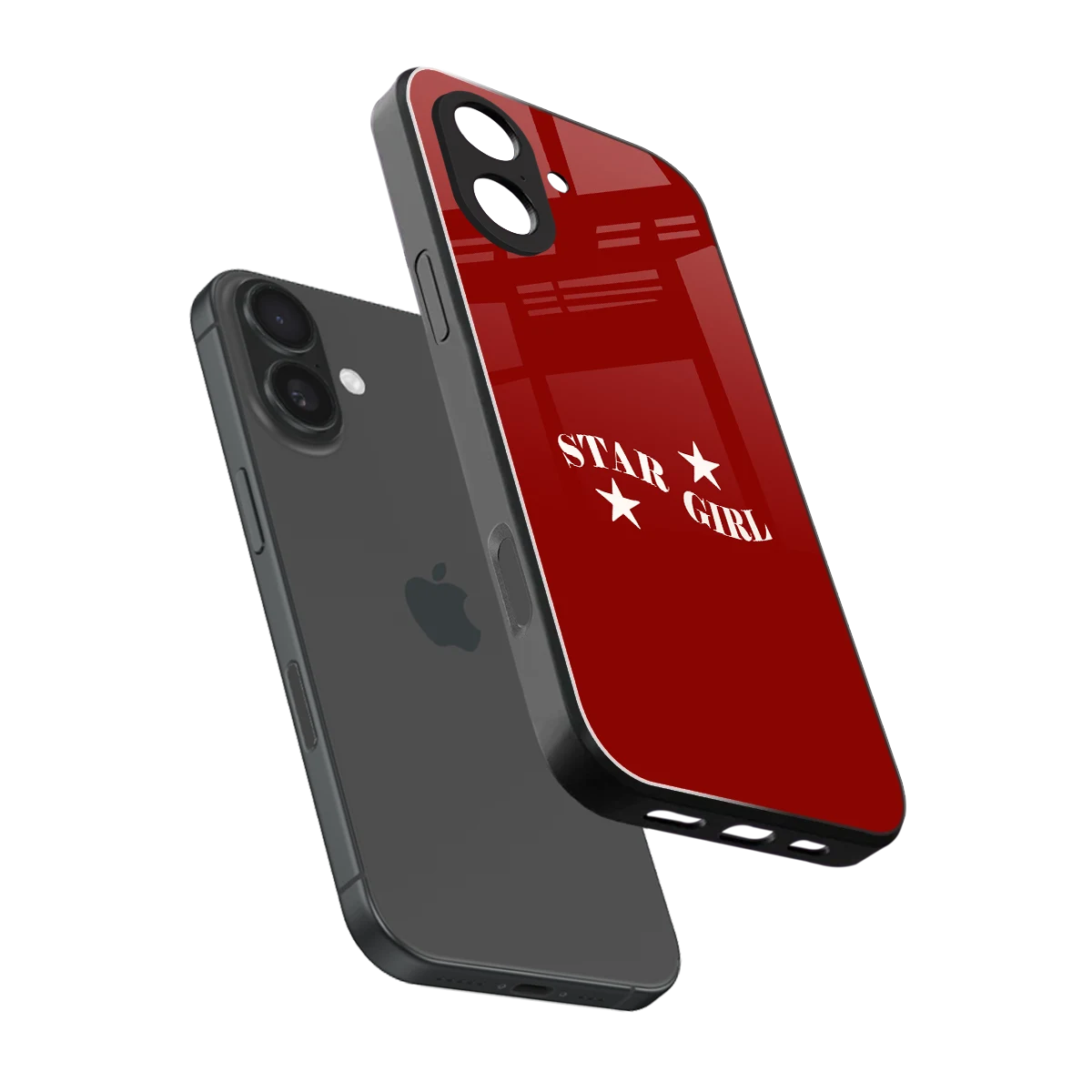 Star Girl sleek iphone 17 cover with tempered glass back and TPU edges