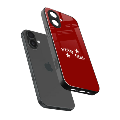 Star Girl sleek iphone 17 cover with tempered glass back and TPU edges