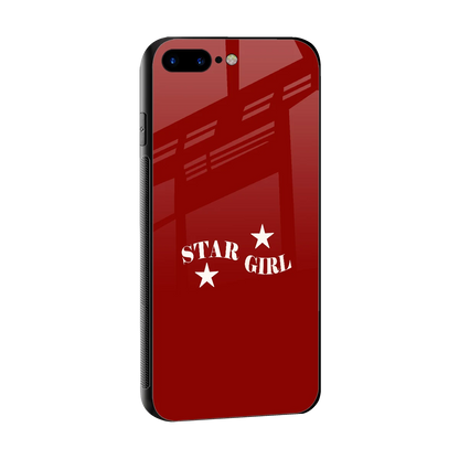Star Girl sleek iphone 7 plus cover with tempered glass back and TPU edges