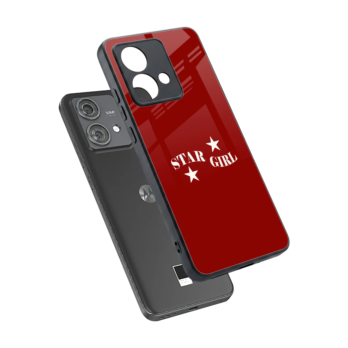 Star Girl sleek motorola edge 40 neo 5g cover with tempered glass back and TPU edges