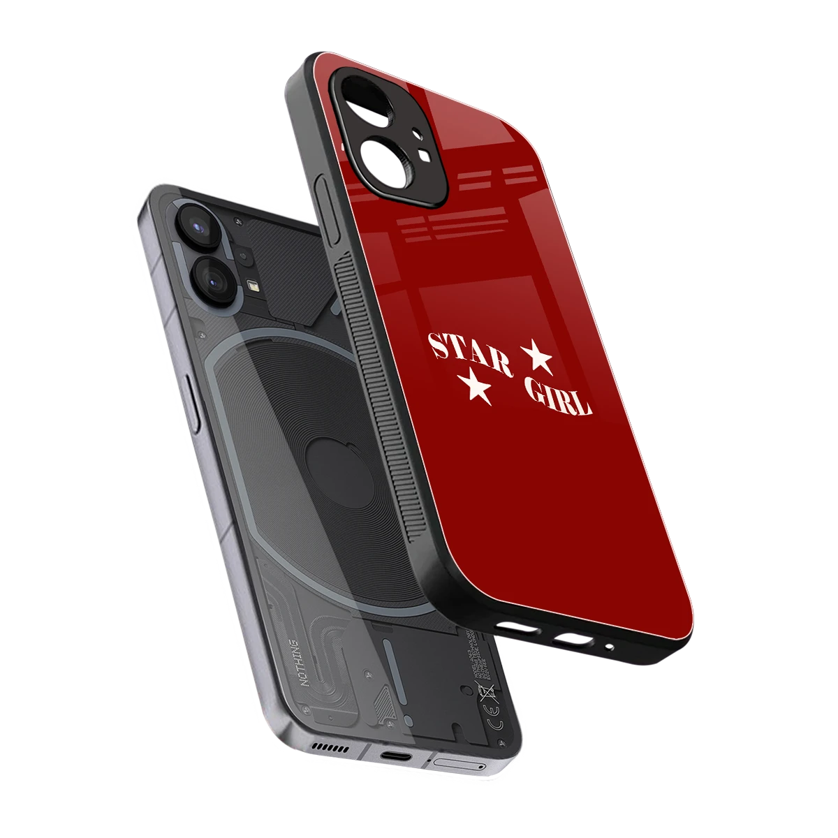 Star Girl sleek nothing phone 1 cover with tempered glass back and TPU edges