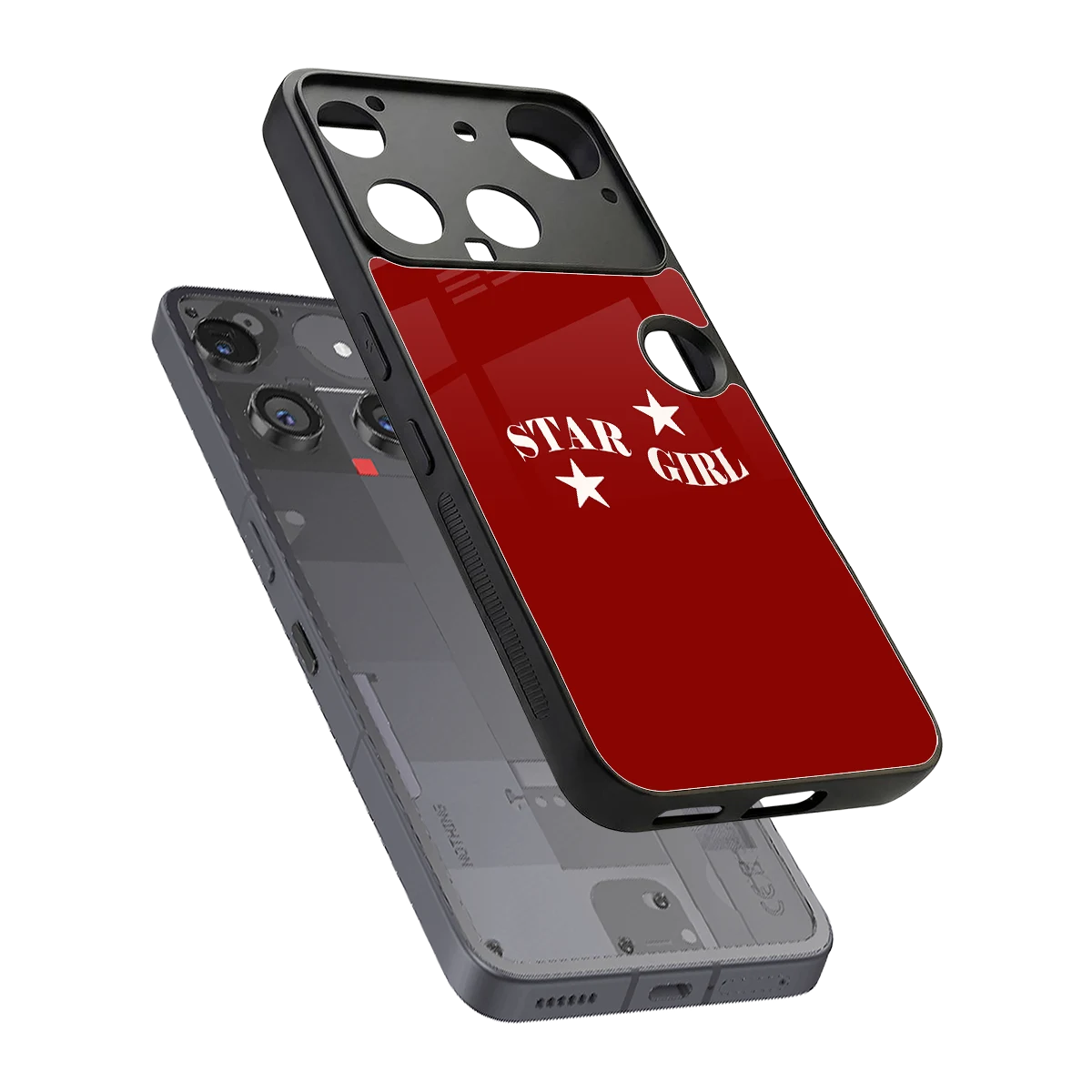Star Girl sleek nothing phone 3 cover with tempered glass back and TPU edges
