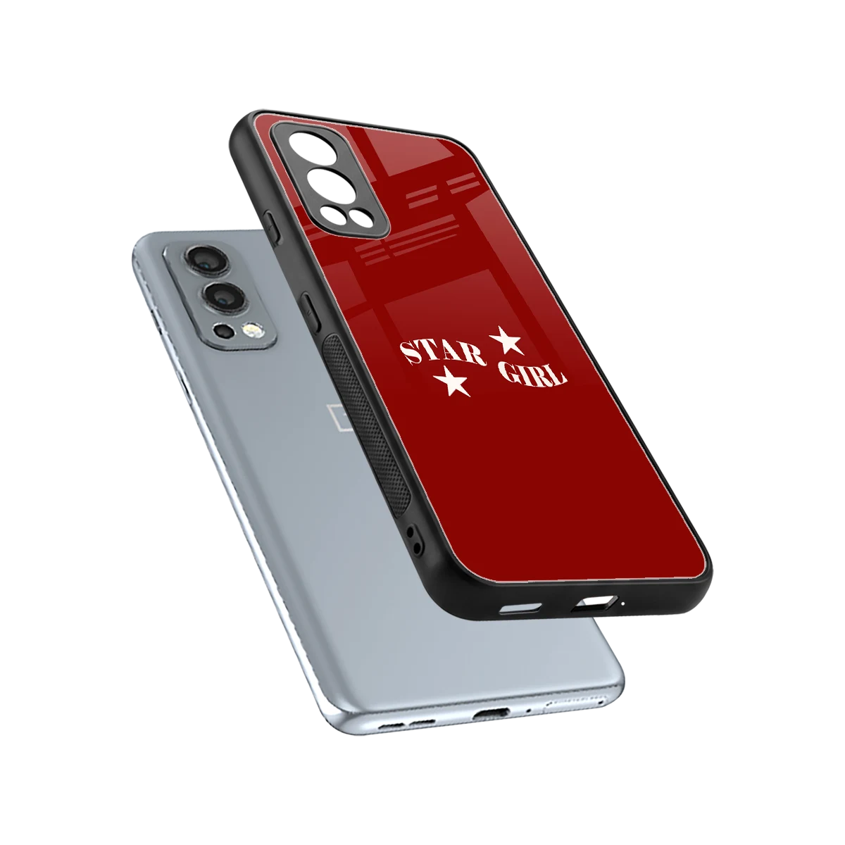 Star Girl sleek oneplus nord 2 cover with tempered glass back and TPU edges