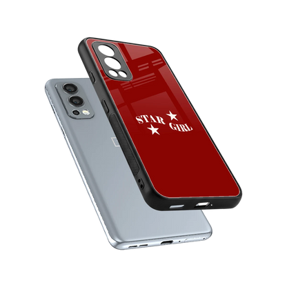 Star Girl sleek oneplus nord 2 cover with tempered glass back and TPU edges