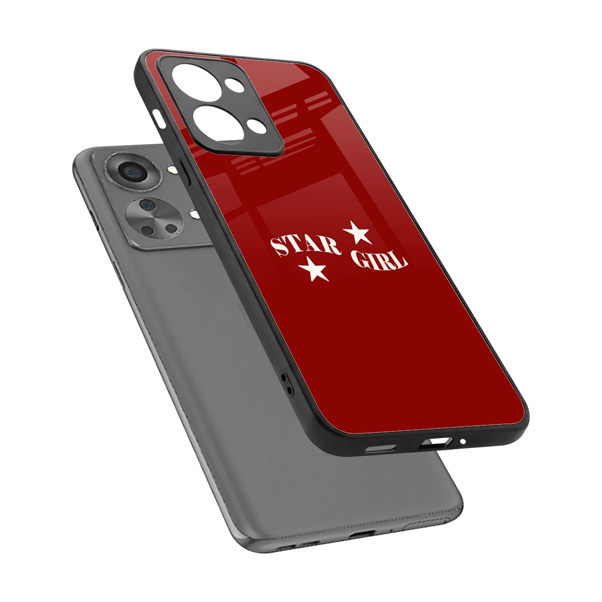 Star Girl sleek oneplus nord 2t cover with tempered glass back and TPU edges