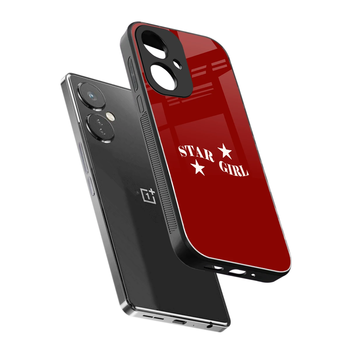 Star Girl sleek oneplus nord ce 3 cover with tempered glass back and TPU edges