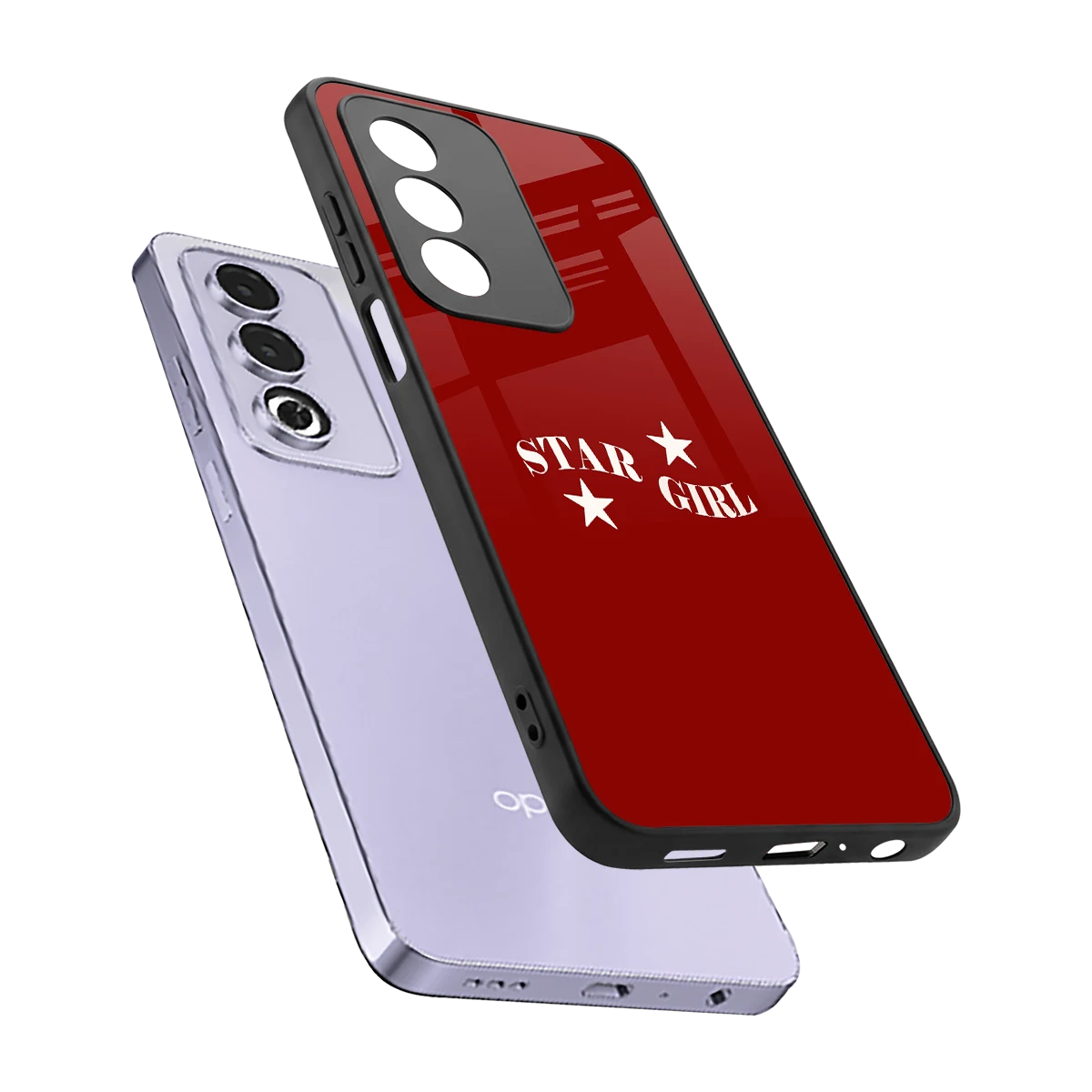 Star Girl sleek oppo a3 pro cover with tempered glass back and TPU edges
