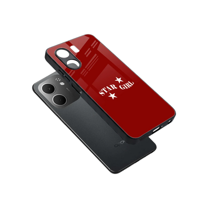 Star Girl sleek oppo a5x 5g cover with tempered glass back and TPU edges
