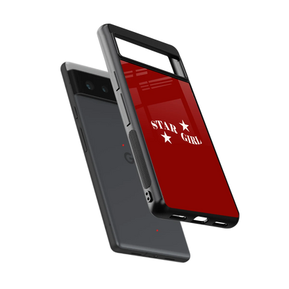 Star Girl sleek google pixel 6a cover with tempered glass back and TPU edges