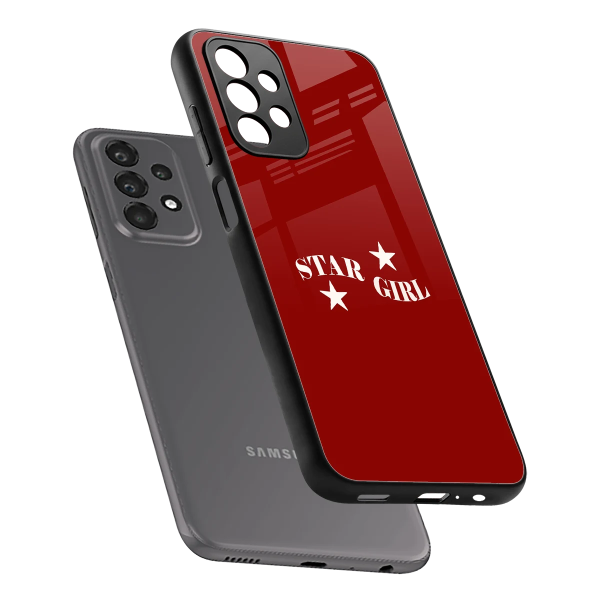 Star Girl sleek samsung galaxy a23 cover with tempered glass back and TPU edges
