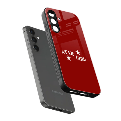 Star Girl sleek samsung galaxy m35 5g cover with tempered glass back and TPU edges