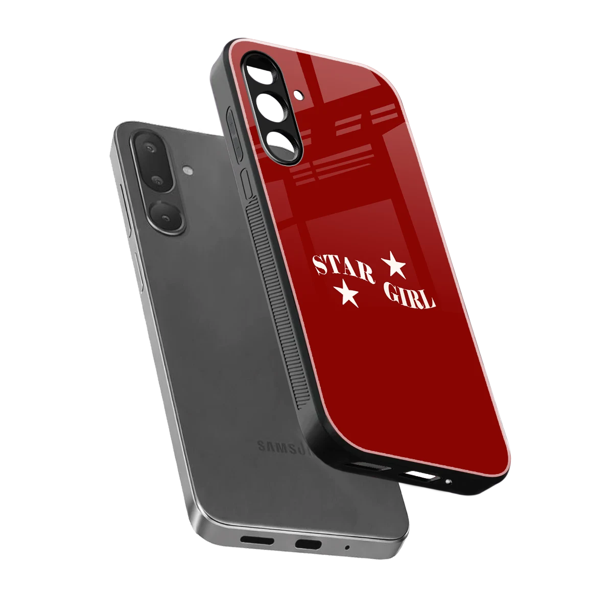 Star Girl sleek samsung galaxy m56 5g cover with tempered glass back and TPU edges