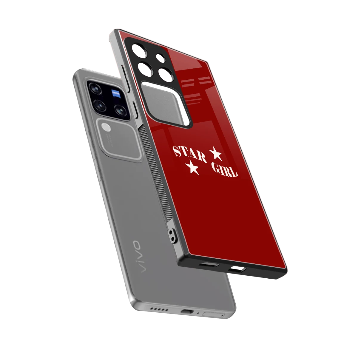 Star Girl sleekvivo v30 pro cover with tempered glass back and TPU edges