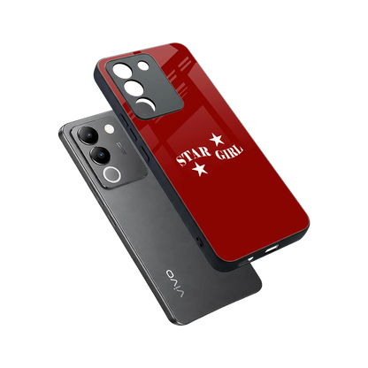 Star Girl sleek vivo y200 5g cover with tempered glass back and TPU edges