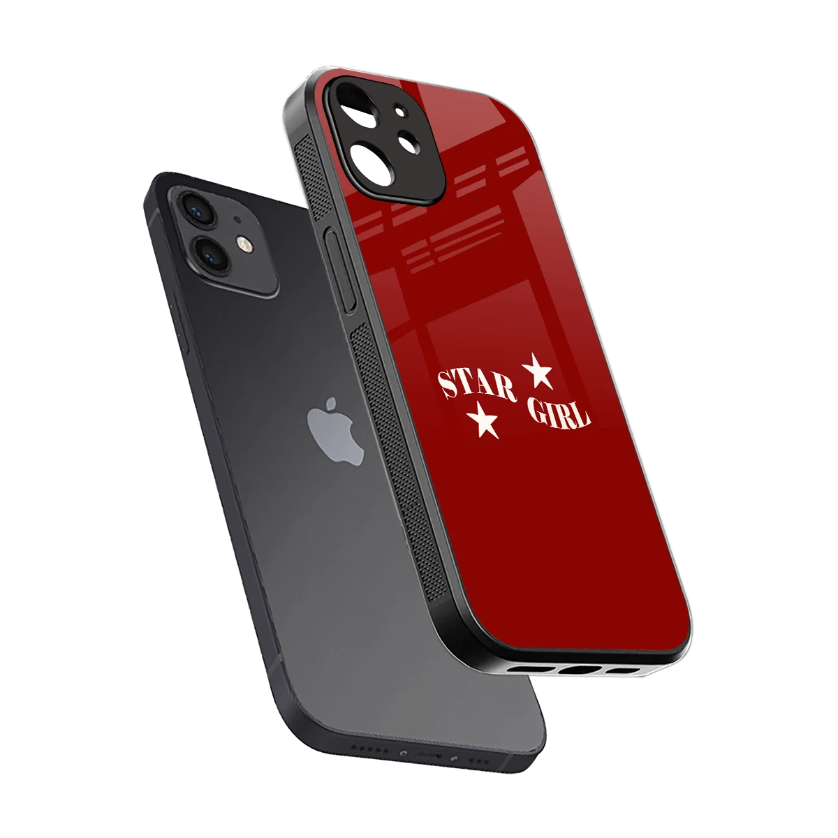 Star Girl sleek iphone 12 cover with tempered glass back and TPU edges