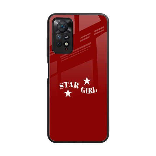 Star Girl back phone cover | glass case for redmi note 11 pro