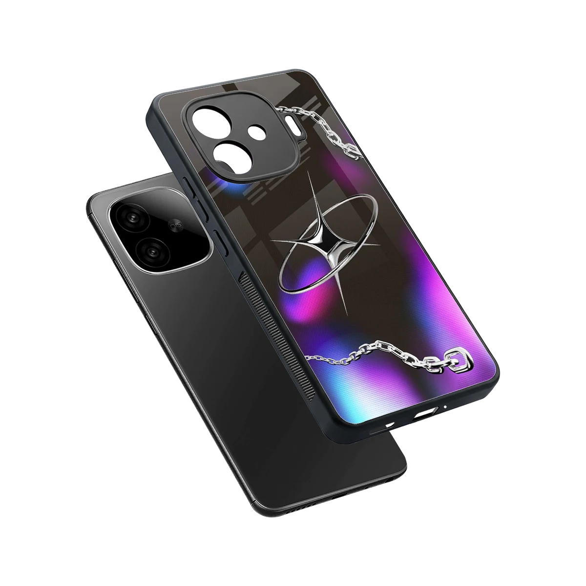 Star Luxe sleek iqoo neo 10r 5g cover with tempered glass back and TPU edges