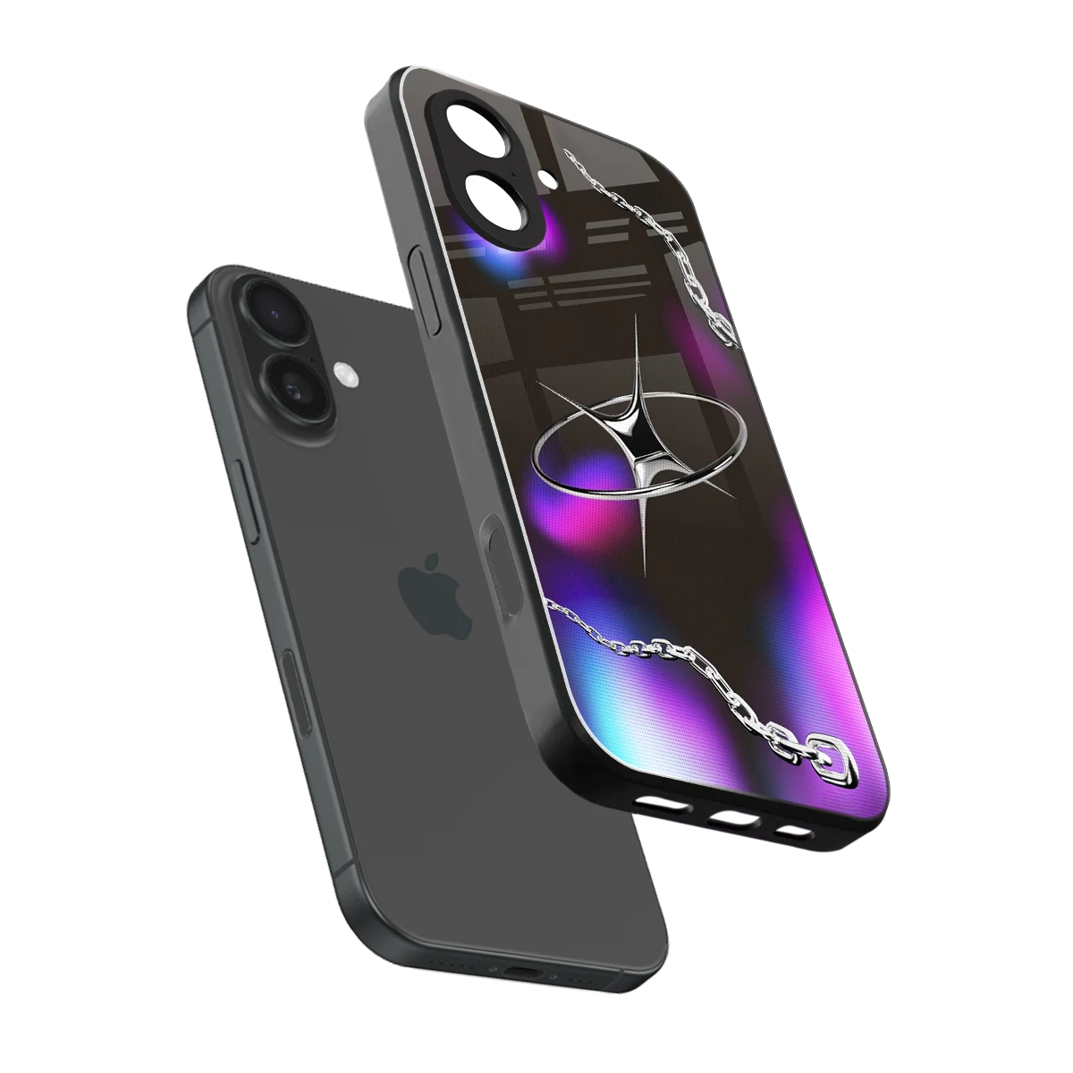 Star Luxe sleek iphone 17 cover with tempered glass back and TPU edges