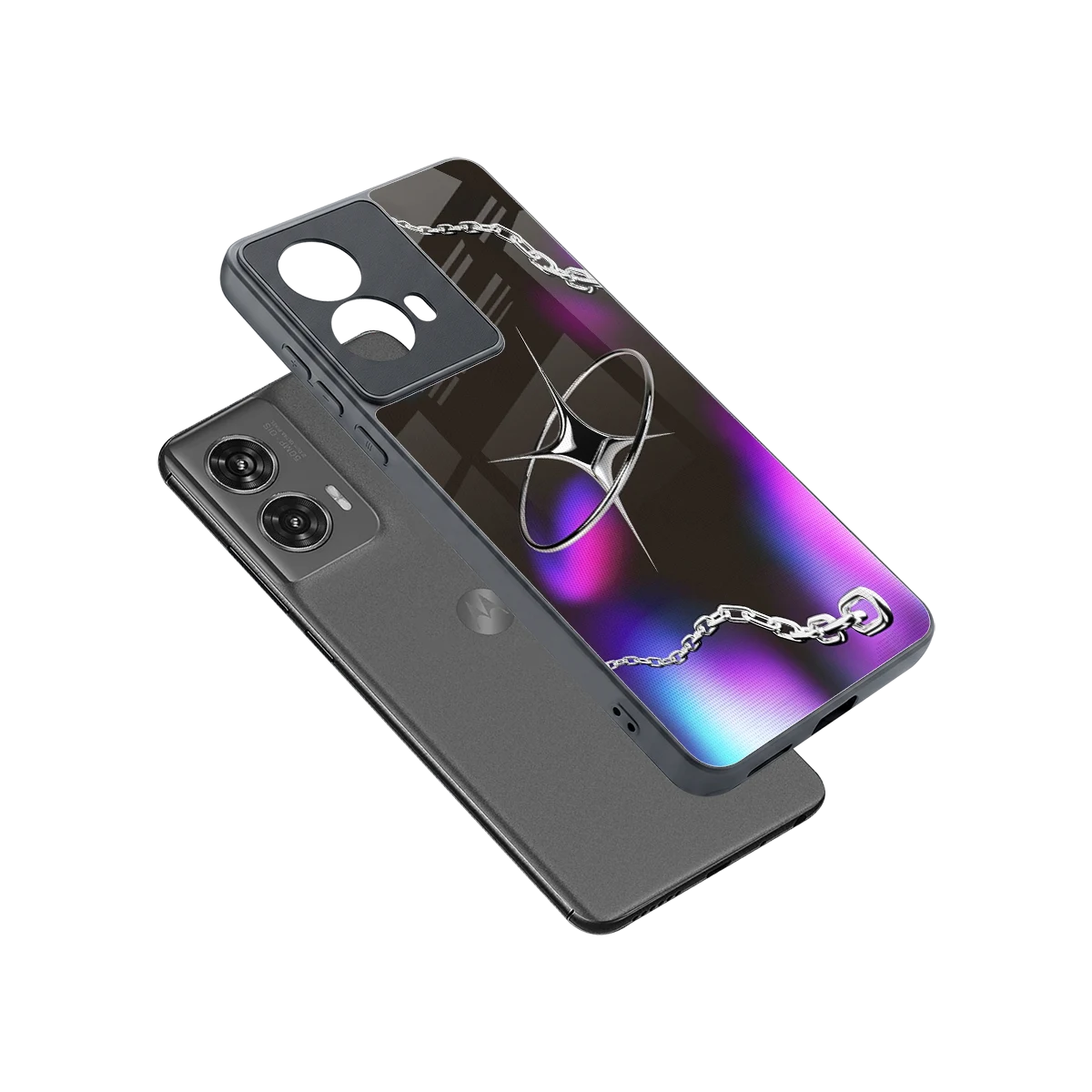 Star Luxe sleek motorola edge 50 fusion cover with tempered glass back and TPU edges