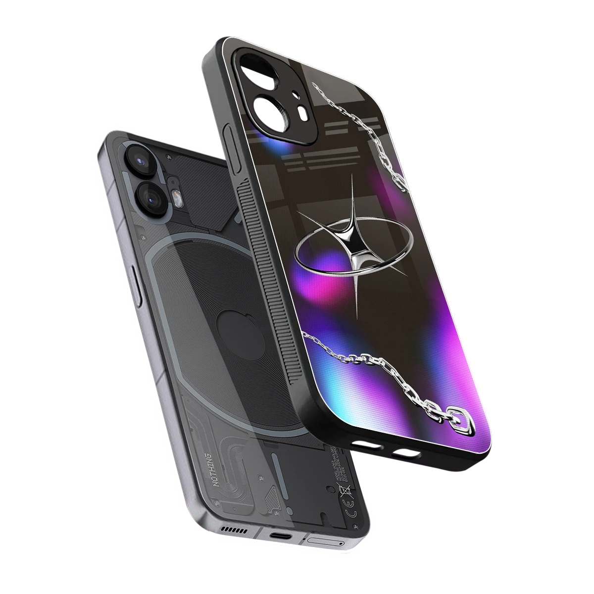 Star Luxe sleek nothing phone 2 cover with tempered glass back and TPU edges