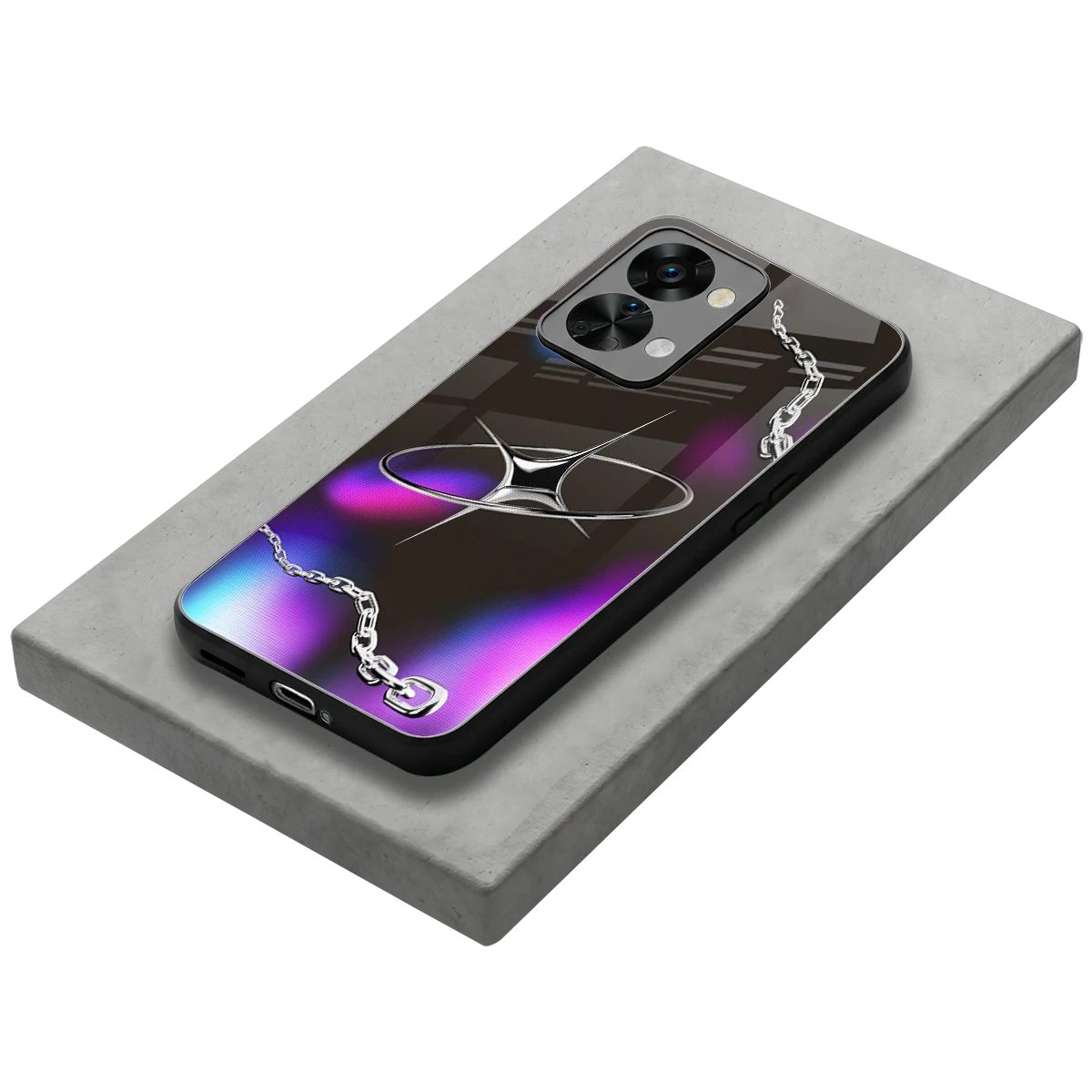 Star Luxe stylish phone case for oneplus nord 2t | glossy glass and slim fit