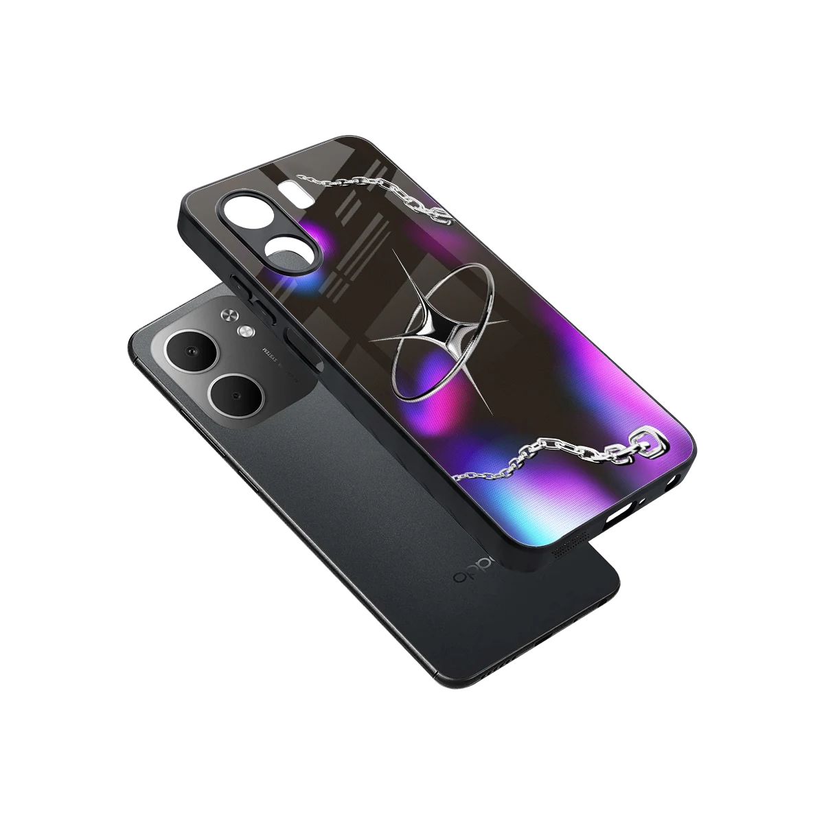 Star Luxe sleek oppo a5x 5g cover with tempered glass back and TPU edges
