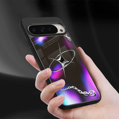 Star Luxe sleek google pixel 9 pro cover with tempered glass back and TPU edges