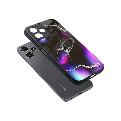 Star Luxe sleek redmi 12 5g cover with tempered glass back and TPU edges