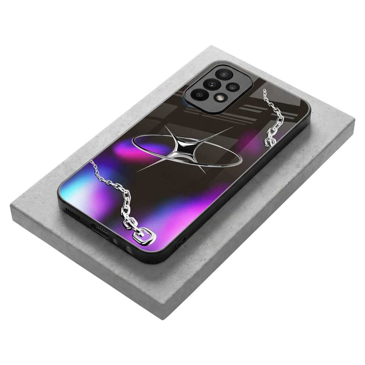 Star Luxe stylish phone case for samsung galaxy a23 | glossy glass and slim fit