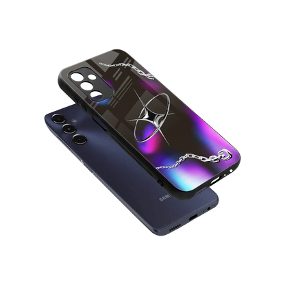 Star Luxe sleek samsung galaxy m14 5g cover with tempered glass back and TPU edges