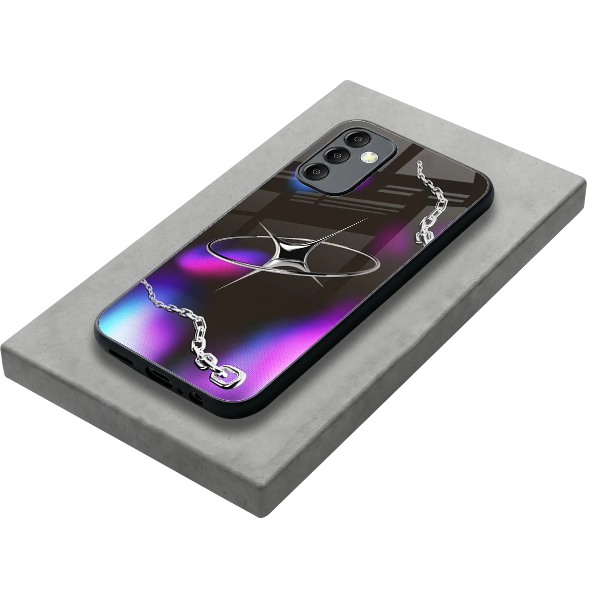 Star Luxe stylish phone case for samsung galaxy m14 5g | glossy glass and slim fit