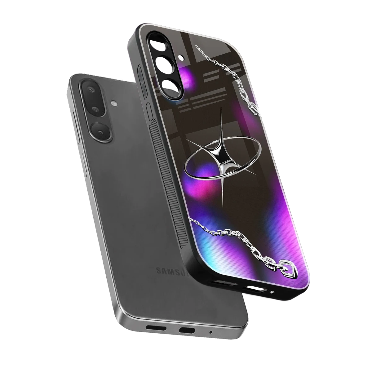 Star Luxe sleek samsung galaxy m56 5g cover with tempered glass back and TPU edges