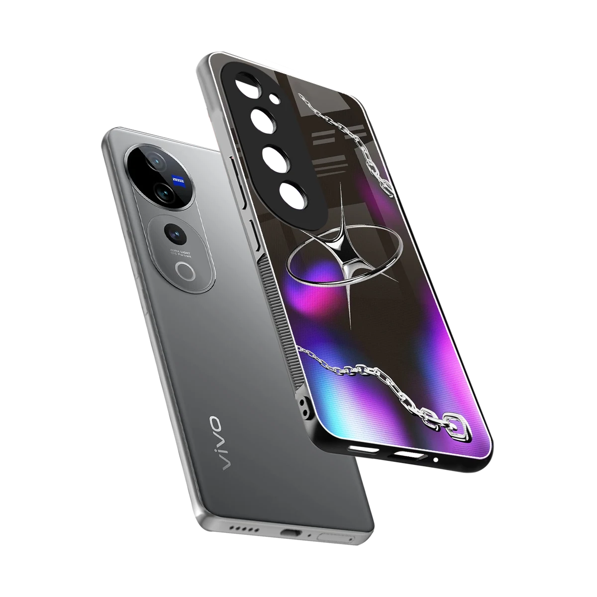 Star Luxe sleek vivo v40 pro cover with tempered glass back and TPU edges