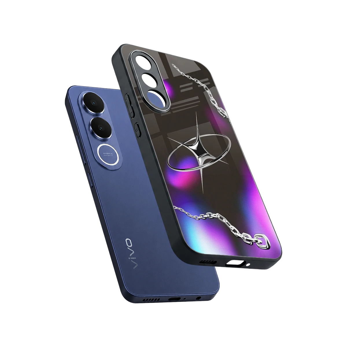 Star Luxe sleek vivo v70 fe cover with tempered glass back and TPU edges