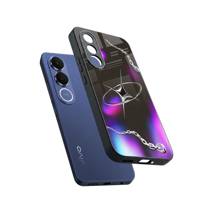 Star Luxe sleek vivo v70 fe cover with tempered glass back and TPU edges