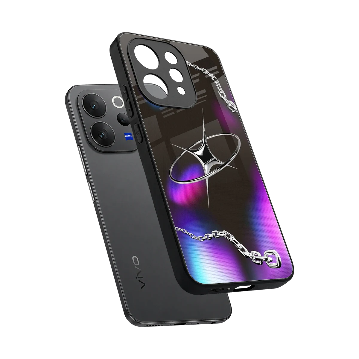 Star Luxe sleek vivo v70 elite cover with tempered glass back and TPU edges