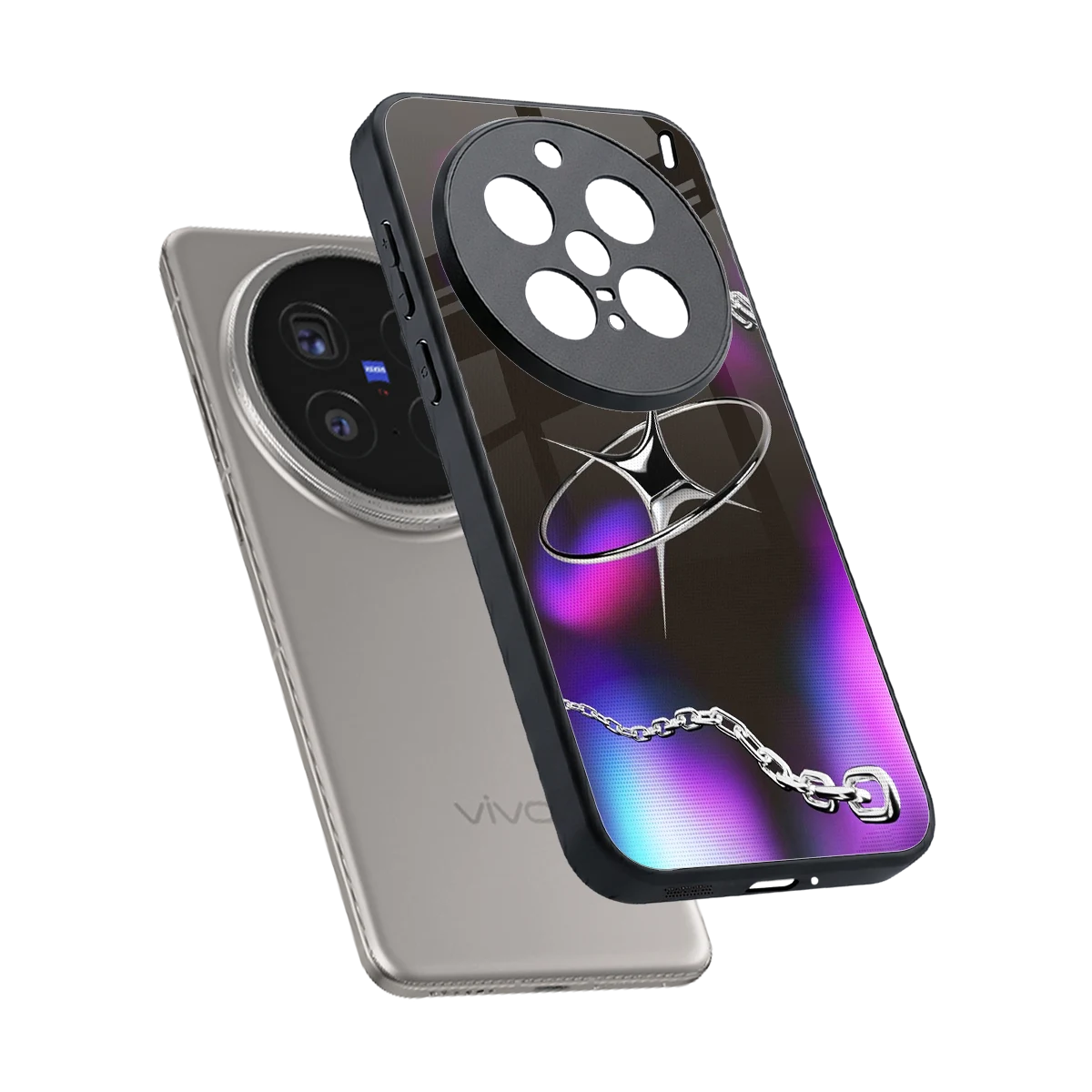 Star Luxe sleek vivo x200 pro cover with tempered glass back and TPU edges