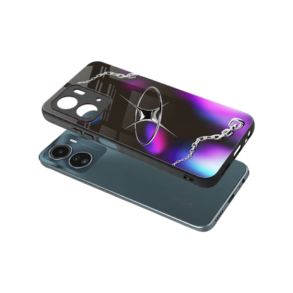 Star Luxe sleek vivo y16 cover with tempered glass back and TPU edges