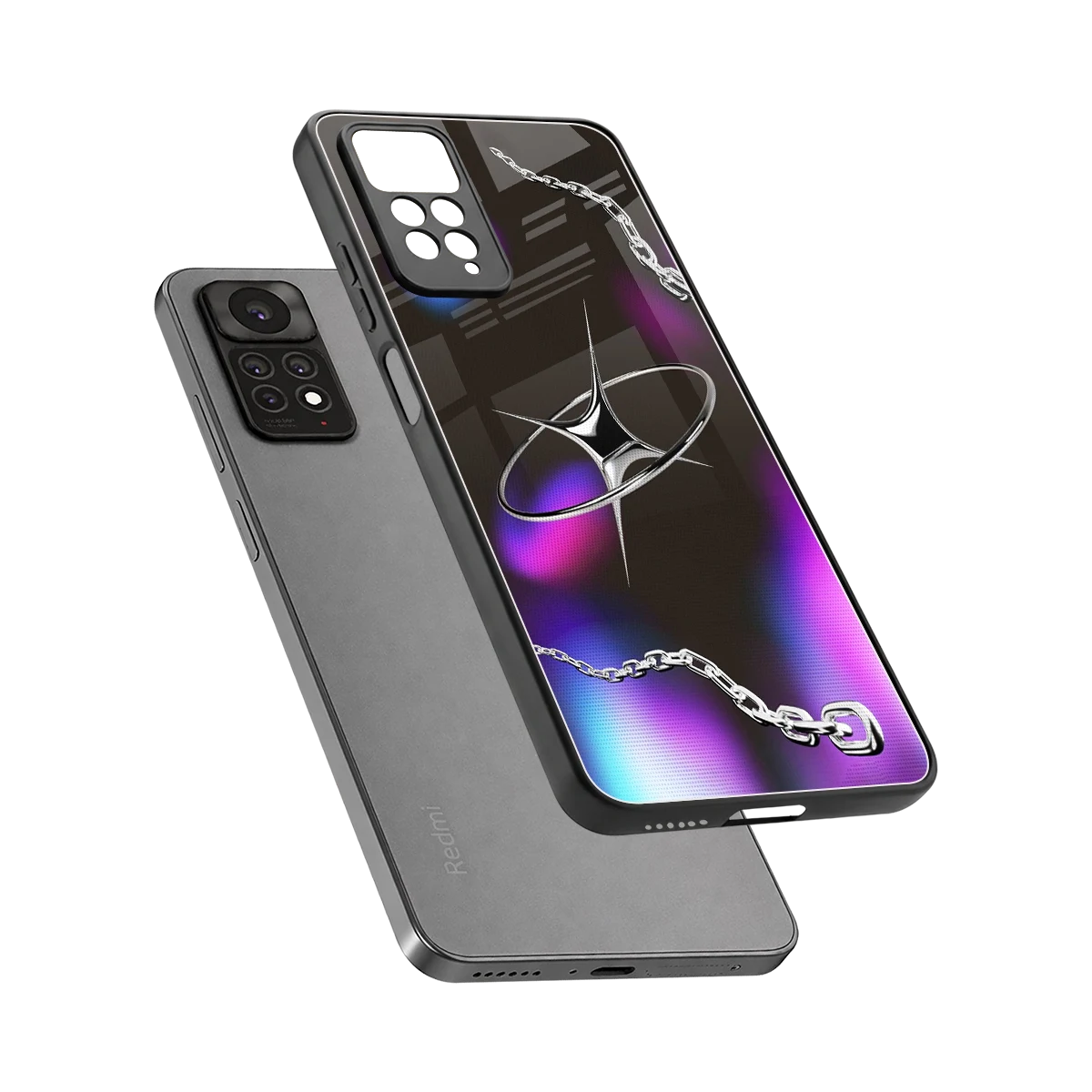 Star Luxe sleek redmi note 11 pro cover with tempered glass back and TPU edges