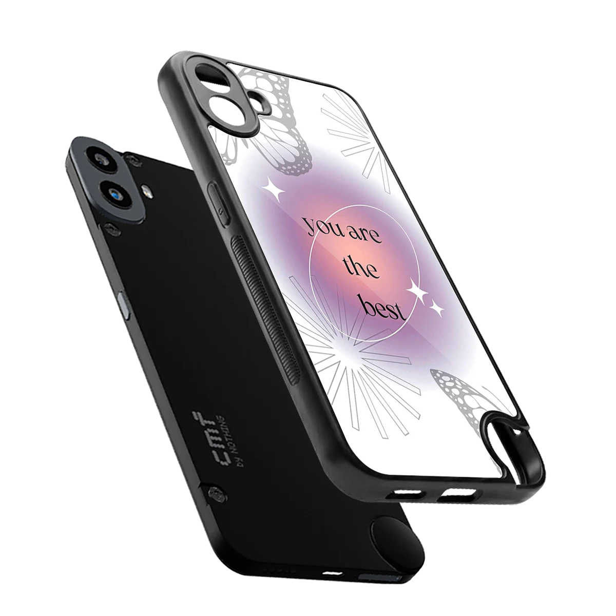 Star Power sleek cmf nothing phone 1 cover with tempered glass back and TPU edges