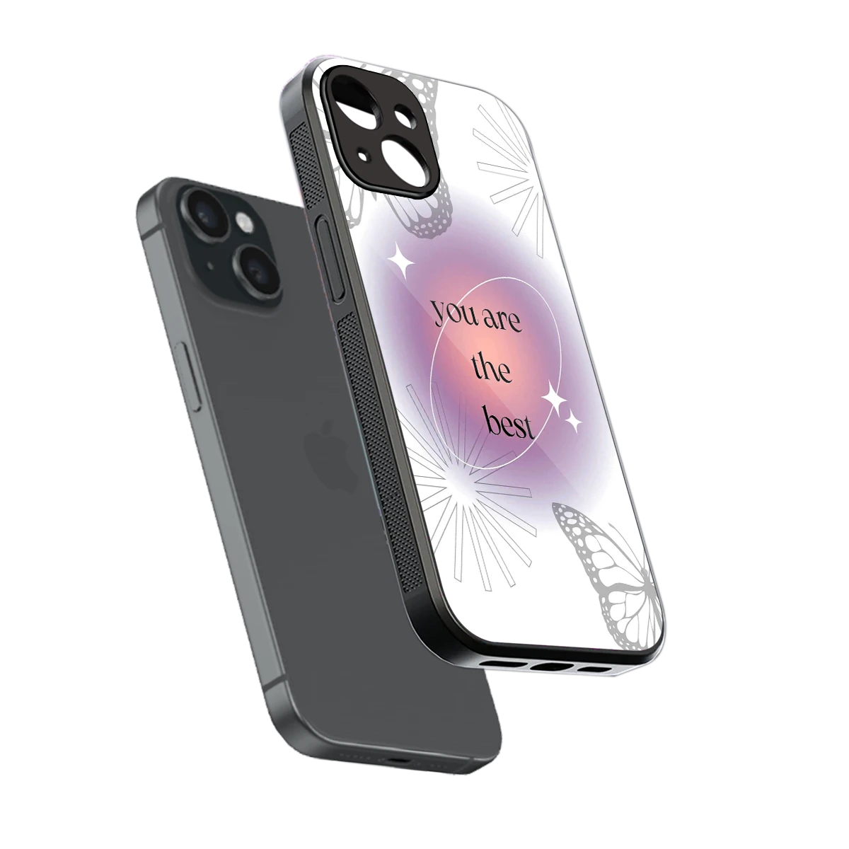 Star Power sleek iphone 13 cover with tempered glass back and TPU edges