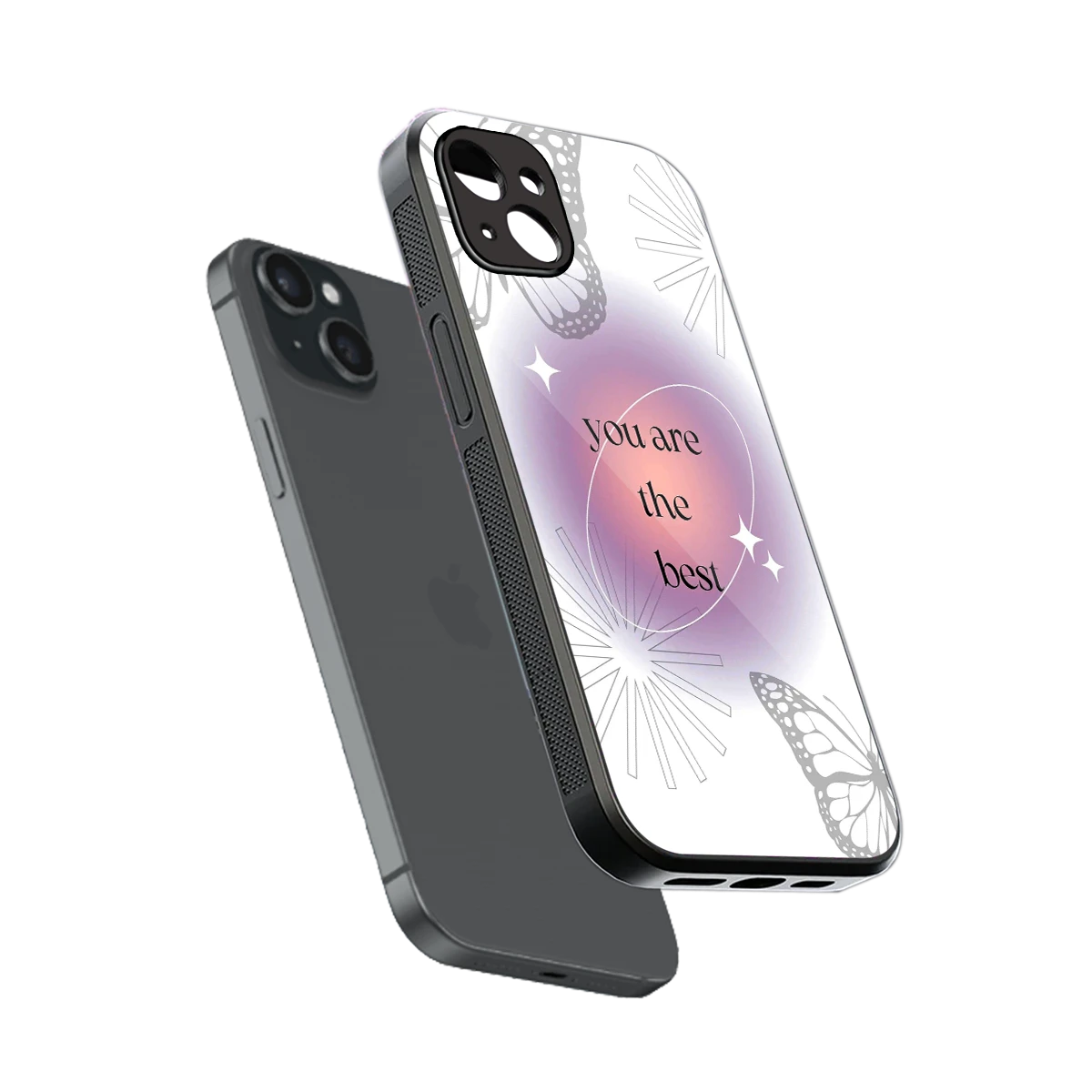 Star Power sleek iphone 14 plus cover with tempered glass back and TPU edges