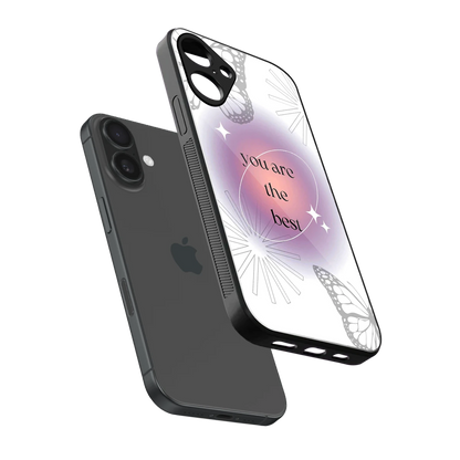 Star Power sleek iphone 16 plus cover with tempered glass back and TPU edges