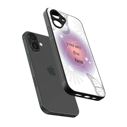 Star Power sleek iPhone 16 cover with tempered glass back and TPU edges