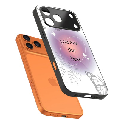 Star Power sleek iphone 17 pro max cover with tempered glass back and TPU edges