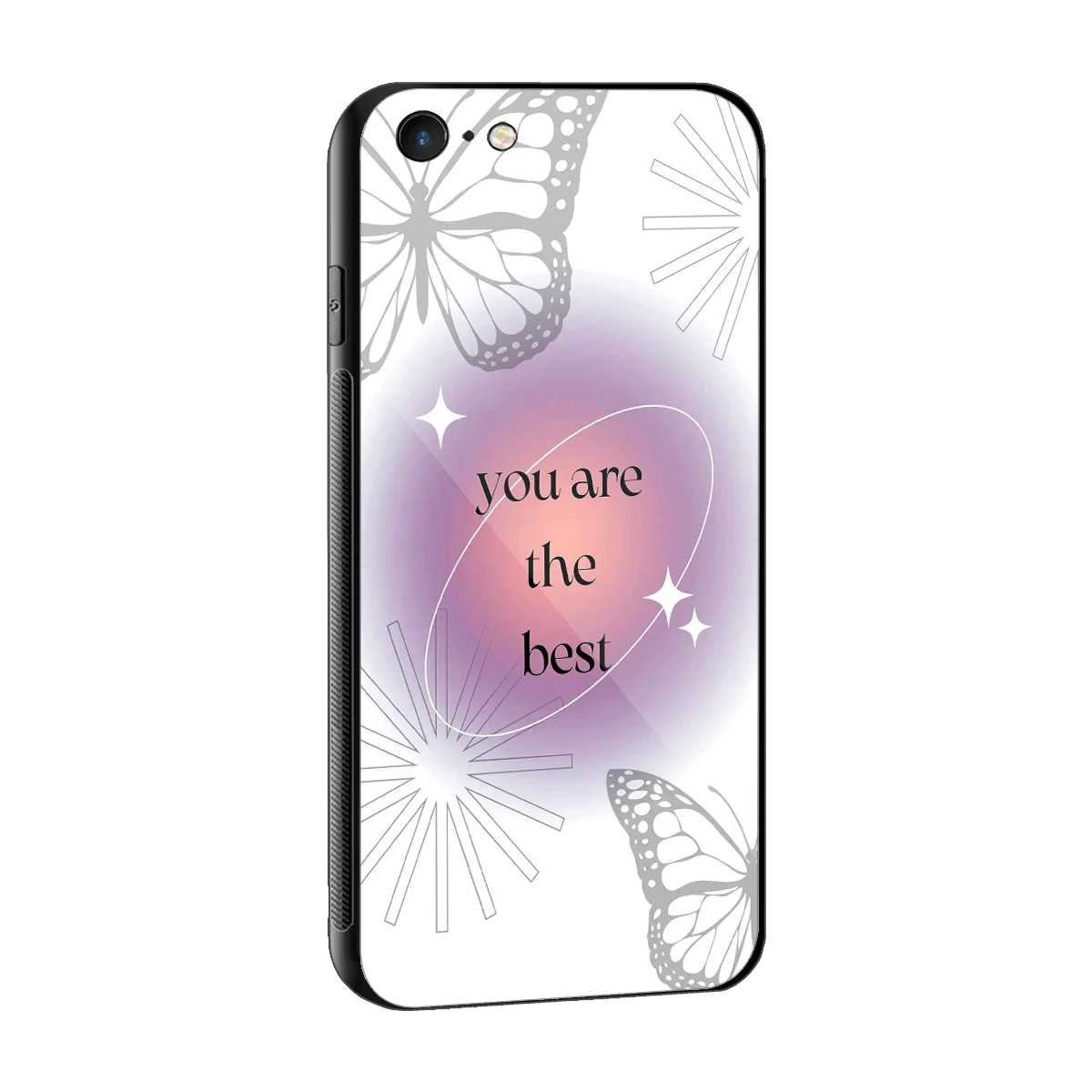 Star Power sleek iphone 6 cover with tempered glass back and TPU edges