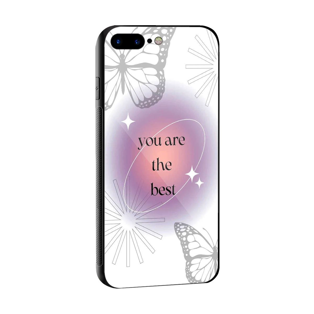 Star Power sleek iphone 7 plus cover with tempered glass back and TPU edges