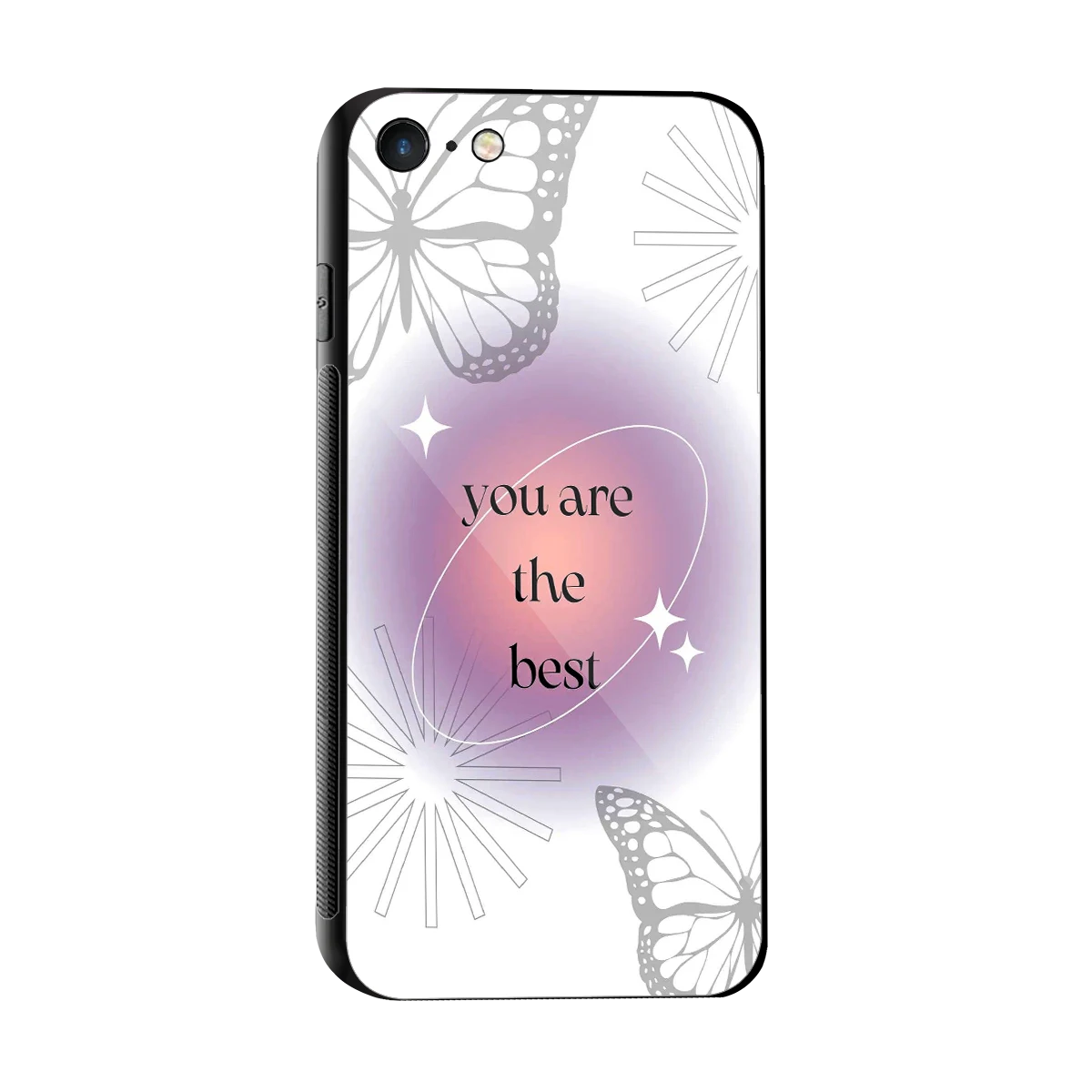 Star Power sleek iphone 7 cover with tempered glass back and TPU edges